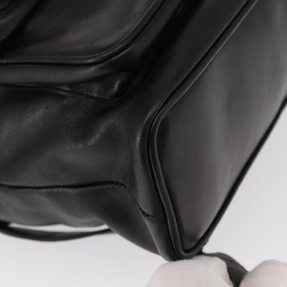 GUCCI Bamboo Backpack Leather Black Gold 003 2058 0016 Auth kk594